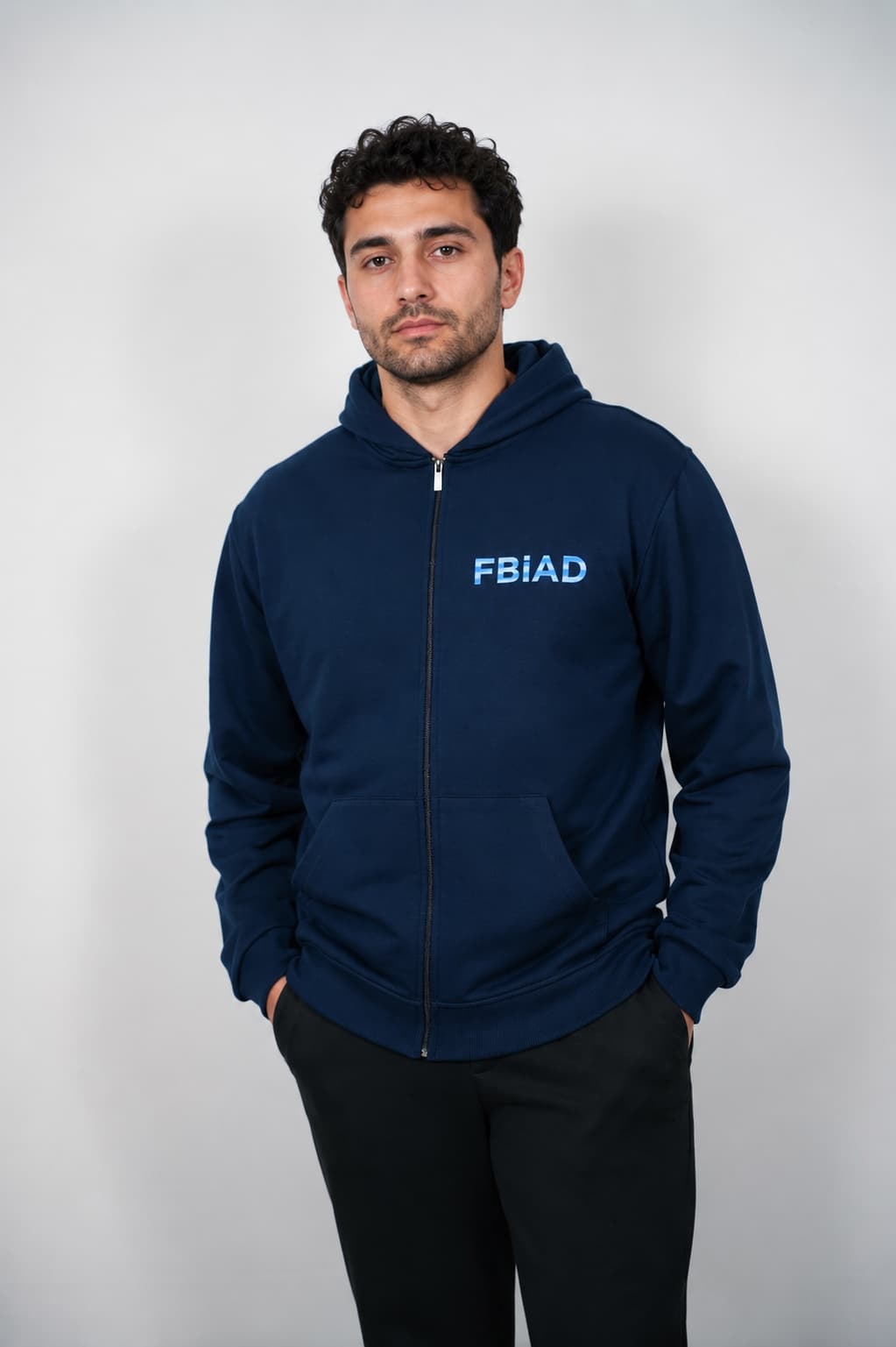 FBİAD Erkek Fermuarlı Kapüşonlu Hırka