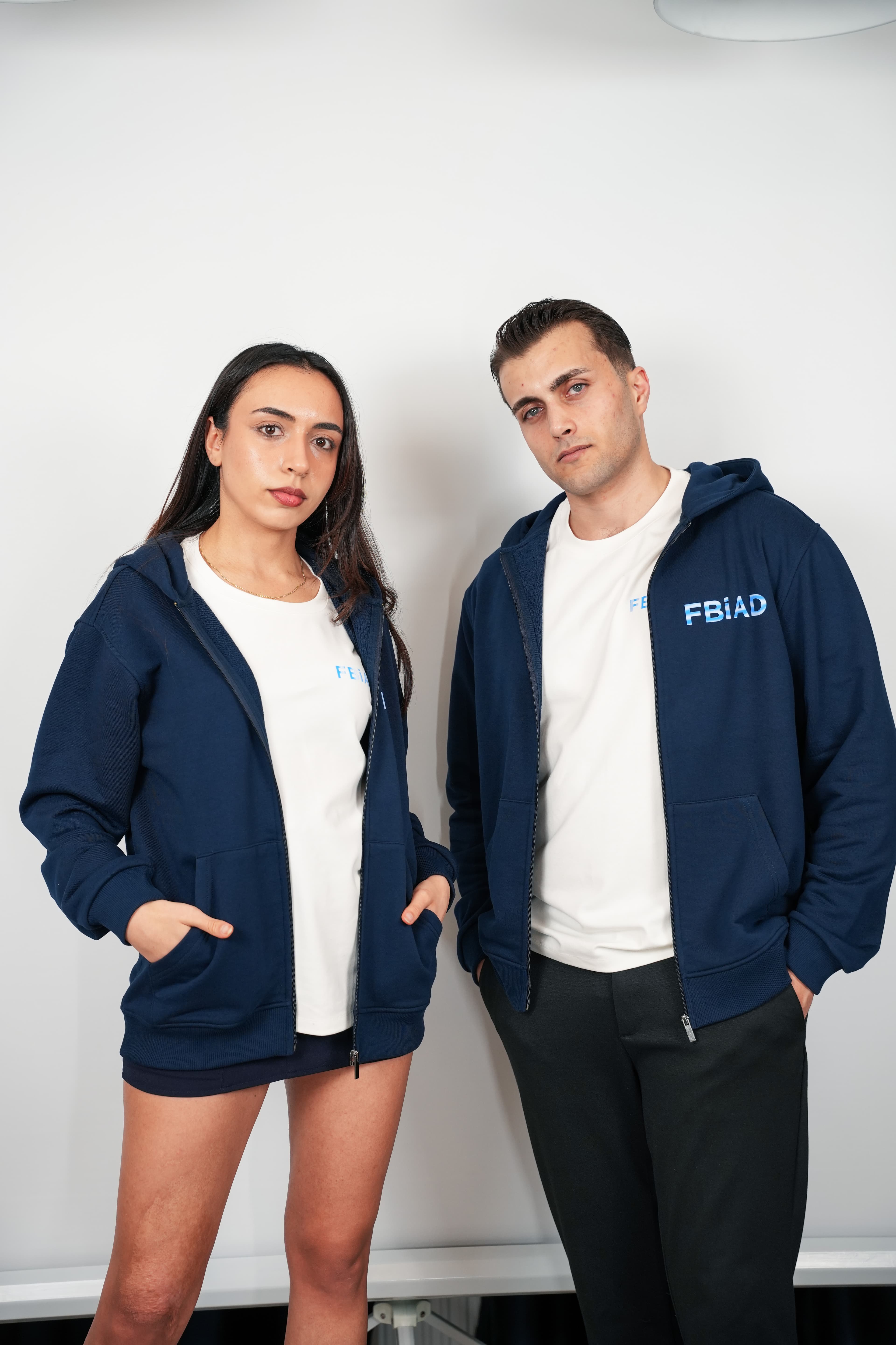 FBIAD Logolu Lacivert Fermuarlı Kapüşonlu Sweatshirt - Görsel 5
