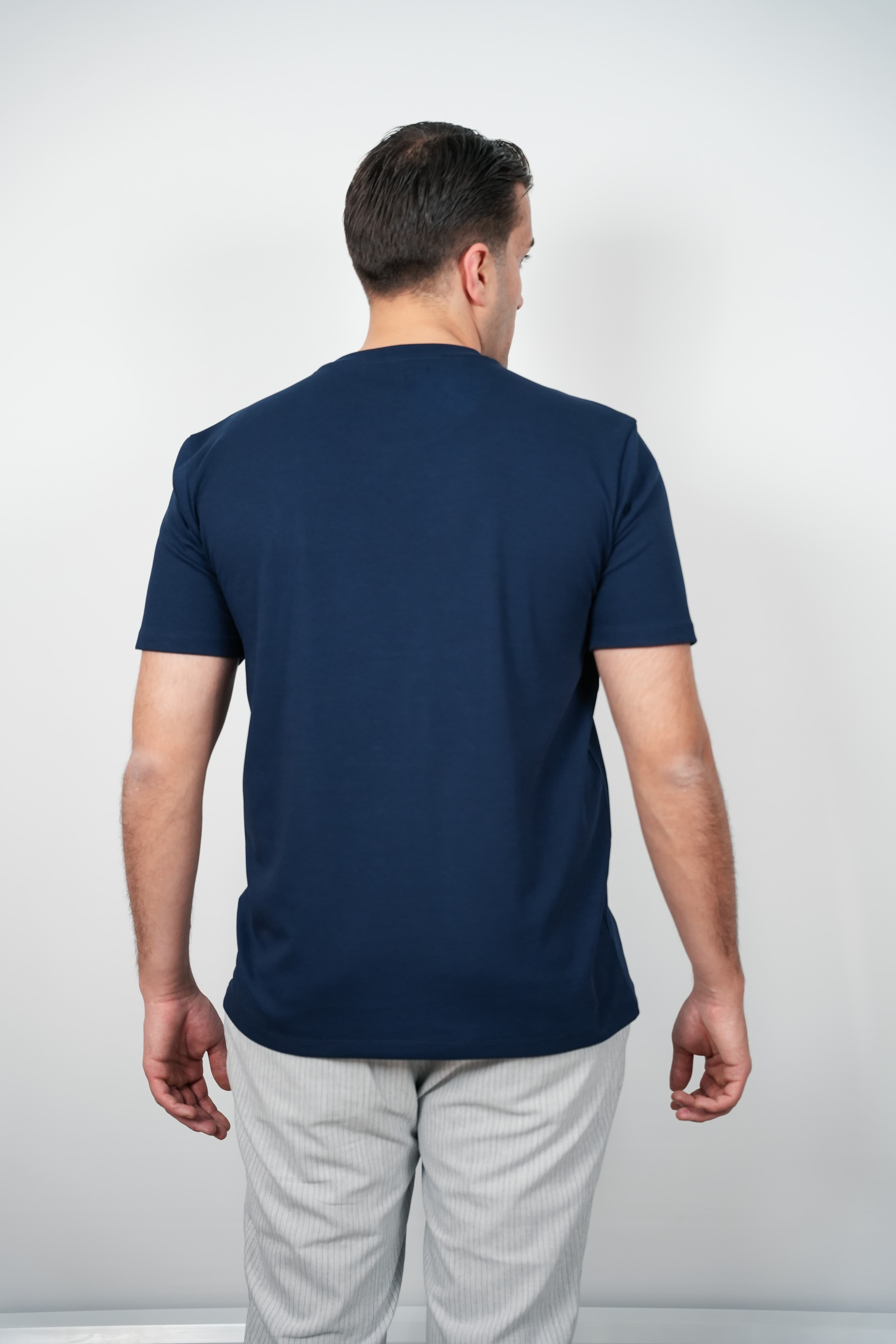 FBIAD Logolu Erkek Bisiklet Yaka Tişört - Görsel 2