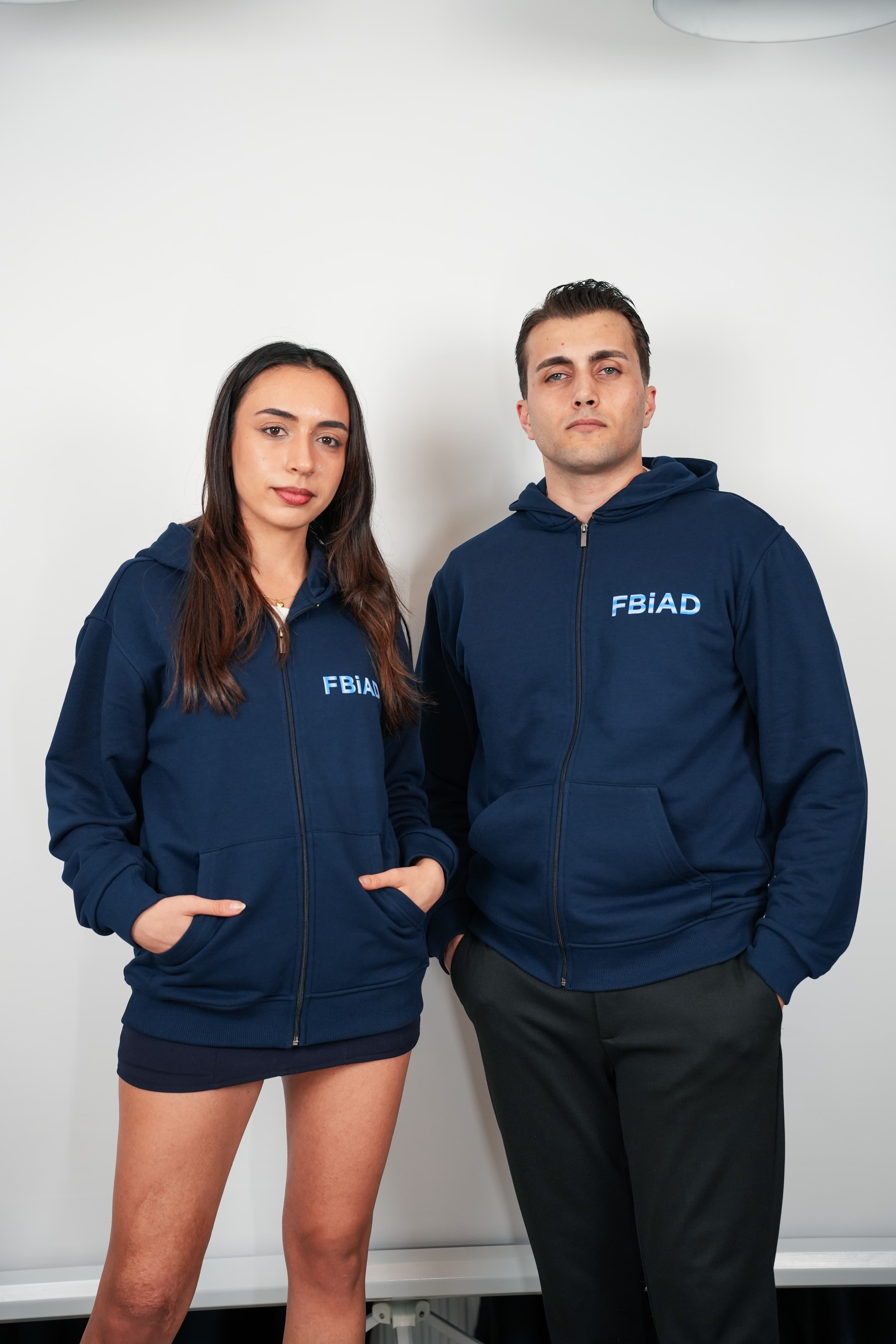 FBIAD Logolu Lacivert Fermuarlı Kapüşonlu Sweatshirt - Görsel 4