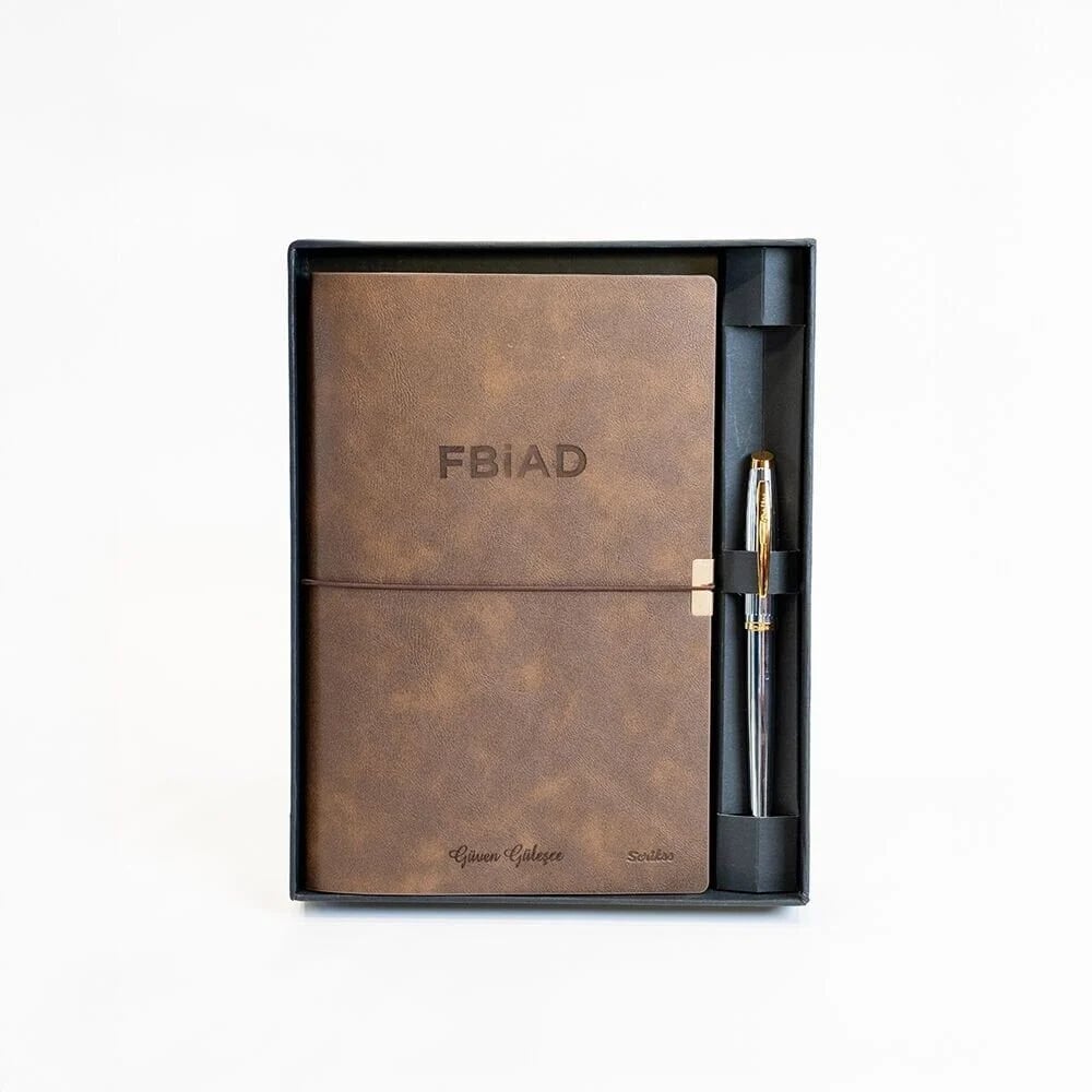 Premium Defter & Gold Roller Kalem Set