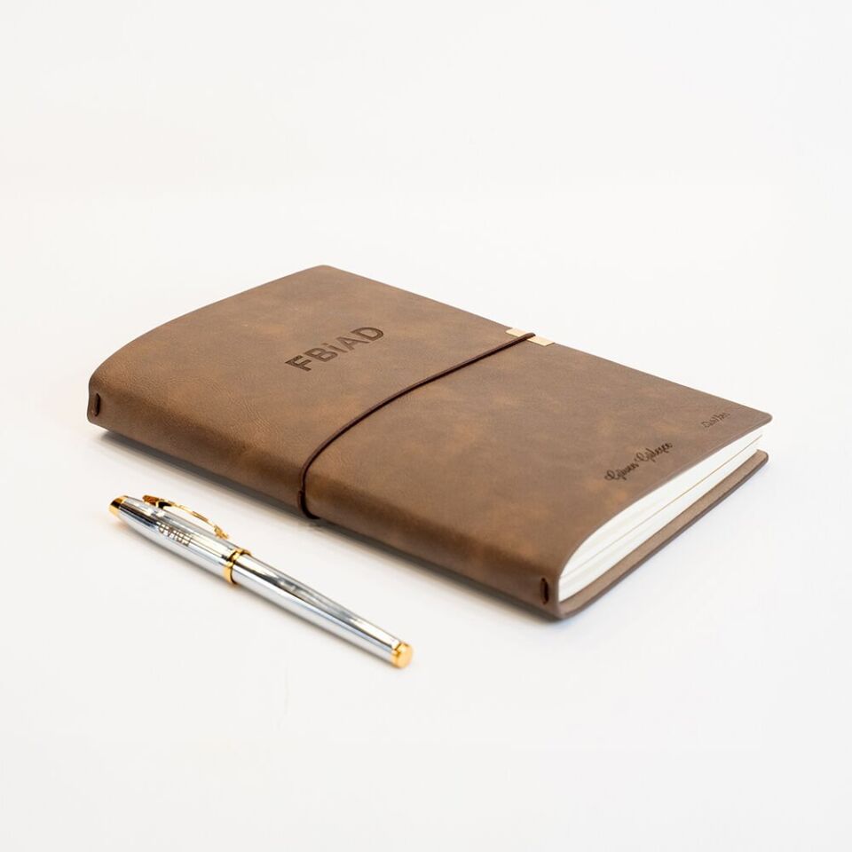 Premium Defter & Gold Roller Kalem Set