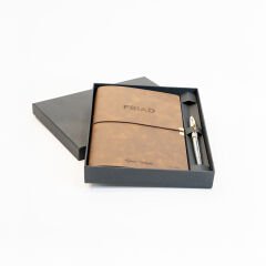 Premium Defter & Gold Roller Kalem Set